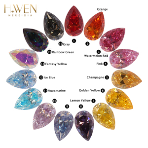 Gema de Moissanita Multicolor con Corte en Forma de Pera |   Certificado por GRA |   Adecuado para la fabricación de joyas como colgantes y pendientes - Product Image 1