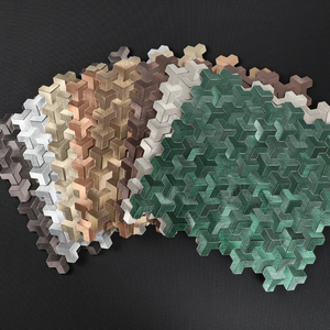 กระเบื้องโมเสคสำหรับห้องครัวทำจากอลูมิเนียม3D เขียวแบบเปลือกและติด - Product Image 5