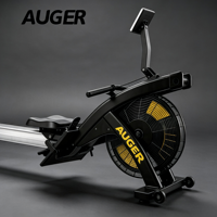 Máquina de remo comercial AUGER con resistencia por ventilador y monitor de rendimiento para entrenamiento cardiovascular HIIT en gimnasio