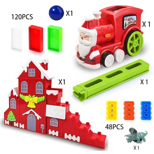 Train de dominos de Noël automatique, pose de dominos <span class=keywords><strong>électrique</strong></span>s, blocs de dominos de Noël, jouets de Noël pour enfants - Product Image 5