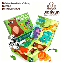Livre d'activités Montessori en bois personnalisé en gros, puzzle magnétique dinosaure, cadeau pour tout-petits, idéal pour les voyages en avion