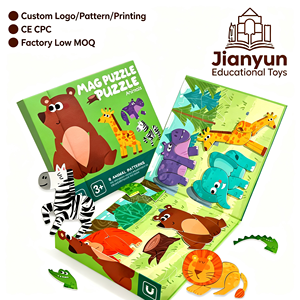 Livre d'activités Montessori en bois personnalisé en gros, puzzle magnétique dinosaure, cadeau pour tout-petits, idéal pour les voyages en avion - Product Image 1