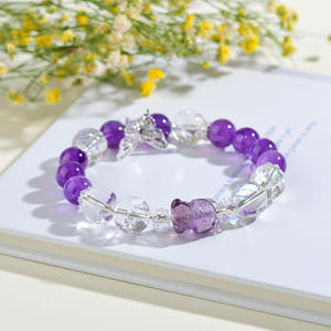 Vente en gros naturel blanc Asay améthyste or avalant bracelet de bête bracelet papillon original - Product Image 5