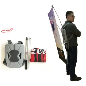 Weihai Wisezone best selling budget advertising human street walking backpack billboard vinyl mobile X banner holder backpack