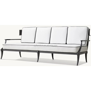 Premium Modern Aluminum Outdoor Sofa Set with <strong>T</strong> Shaped <strong>Back</strong> and Quick Dry Cushion for Hotel &amp; Courtyard Use - Product Image 4
