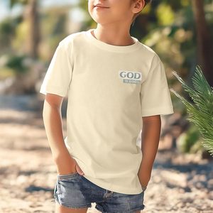 T-shirt pour garçons God Is Good, T-shirt de foi chrétienne en coton à manches courtes, respirant, avec motif palmier de plage pour enfants - Product Image 5