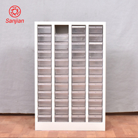 Armoire de rangement pour pièces métalliques avec serrure à clé, cadre en acier durable, tiroirs en plastique, 48/75/100 compartiments