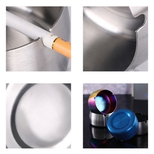 ที่เขี่ยบุหรี่สแตนเลสกันลมกันการตกสำหรับห้องนั่งเล่นโรงแรมโลโก้ส่วนตัวแบบคลาสสิก - Product Image 4