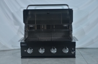 Barbecue à gaz autoportant en acier inoxydable noir 304 à 4 brûleurs avec arrêt automatique et conception sans fumée pour restaurants et usage commercial