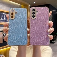 Luxe Bling Vague Motif Paillettes PC Téléphone étui pour samsung Galaxy A06 A14 A15 A16 A24 A25 A26 A34 A35 A36 A53 A54 A55 A56