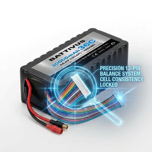 แบตเตอรี่ Battivus 21700 Full Tab 50PL แบบทรงกระบอก ชาร์จได้ ลิเธียมไอออน 25C 30Ah 50.4V สำหรับโดรนพ่นยาทางการเกษตร - Product Image 3
