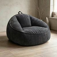 Fauteuil pouf moderne minimaliste pivotant une place en tissu, rembourré en mousse haute densité, chaise de relaxation inclinable pour balcon et chambre