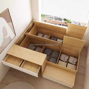 Budget-Friendly Studio Apartment Bed <b>with</b> Built-in <b>Desk</b> & Storage Drawers Compact All-in-One Wooden Bedroom Furniture Set - Product Image 5