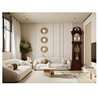 Collection d'horloges Bedford, horloge à pendule sur pied, boîtier en bois massif, finition chêne, design champêtre français, style antique de luxe
