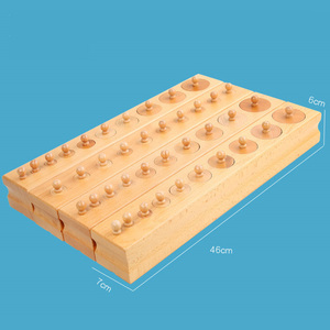 Giocattolo sensoriale Montessori prescolare blocchetti a cilindro in legno modello di aiuto didattico in legno ispirato al metodo Montessori - Product Image 5