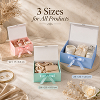 Boîte cadeau pliable en papier synthétique à base de pâte de bois écologique, avec nœud en ruban satiné, emballage de luxe recyclable et réutilisable