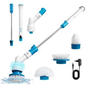 0728 Spin Scrubber Power <b>Brush</b> 3 Heads Mini Mop Rechargeable <b>Cleaning</b> for Couch & Carpet - Product Image 3