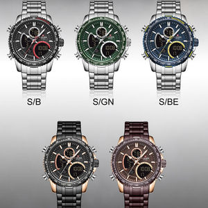 Watch Men NAVIFORCE NF9182 Brand Stainless Steel Band Waterproof Quartz Wristwatch Big Sports Chronograph <b>Clock</b> Watches - Product Image 6