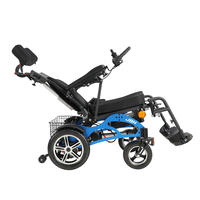 Fauteuil roulant électrique tout-terrain intelligent et confortable pour adultes, siège large, inclinable, en aluminium