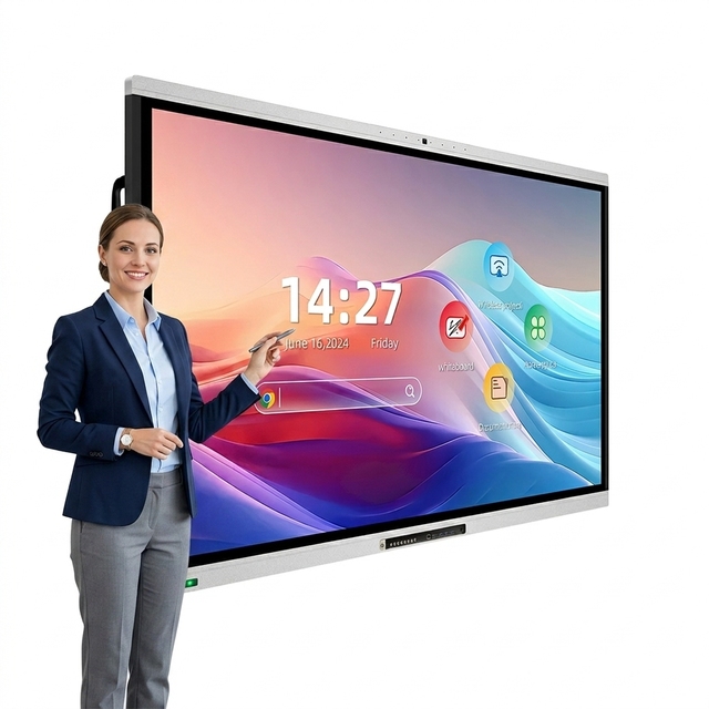 Smart Board Interactive Whiteboard 98 Inch 4K UHD Android 14 20 Point IR Touch Screen 8G 128G Wall Mount