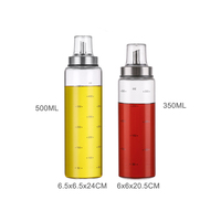 Bouteille d'huile et de vinaigre en verre borosilicate de 350 ml/500 ml avec couvercle en PP et bec verseur gradué pour la cuisine