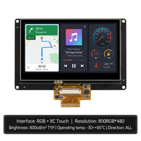 Pantalla LCD IPS TMK de 5 Pulgadas, 800x480, Retroiluminación LED, RGB Integrado, MxT336U AF G+G CTP, 800 Nits, -30~85, para Tableros de Automóviles y Vehículos de Ingeniería