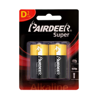 Pila Alcalina Cilíndrica GP&SONLUK PAIRDEER de 1.5V LR20 Tamaño D para Iluminación Portátil