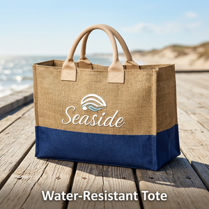 Sac fourre-tout en mélange de jute et de coton de qualité supérieure, élégant, réutilisable, respectueux de l'environnement - Product Image 2