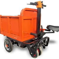 Camion à benne basculante stationnaire pliable électrique à trois roues pour la manutention du fumier.