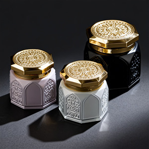 <span class=keywords><strong>Vente</strong></span> directe, personnalisation du logo, flacons cosmétiques en verre octogonaux avec sculpture en relief, pot en verre <span class=keywords><strong>de</strong></span> 150 ml - Product Image 3