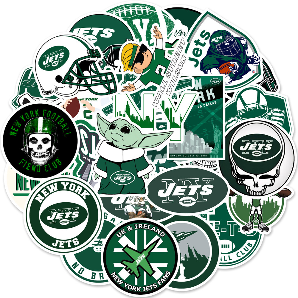New york jets mini football helmet decals set vinyl decals white