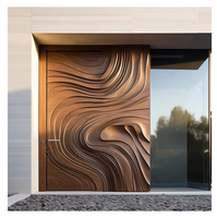 Porte pivotante moderne en bois massif pour villa, design antivol avec ouverture battante pour l'extérieur, idéale pour l'entrée principale ou les hôtels