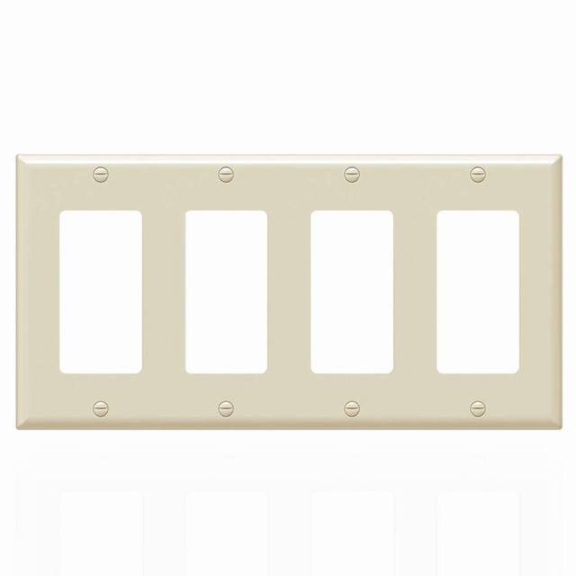 BS18014 Plastic Ul/cul Listed 4 Gang Wallplate Decor Electrical Wall Socket Switch Plate Cover