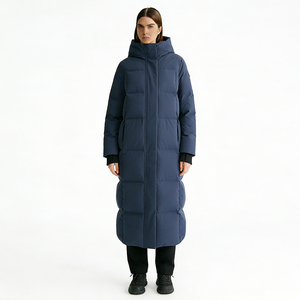 LOVEXUAN  Veste <span class=keywords><strong>longue</strong></span> à <span class=keywords><strong>capuche</strong></span> coupe-vent et imperméable en duvet  Manteau d'hiver rembourré pour l'extérieur  Veste bleu marine Prix d'usine - Product Image 1