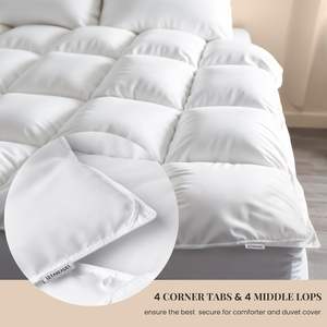 Box Stitches Microfiber Filling Down Alternative Comfortable Piping <strong>Duvet</strong> for Home - Product Image 4
