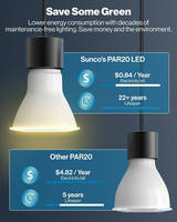 Ampoule LED à économie d'énergie sans scintillement blanc chaud 2700K 110-130V 220-240V Dimmable 490lm 7W E26 E27 PAR20 pour la maison