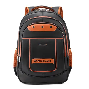 Black mix color orange style large capacity luxury men black backpack lightweight durable outdoor anti theft waterproof backpack