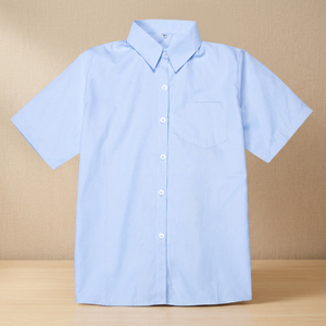 เสื้อนักเรียนโรงเรียนประถมขายส่ง ผ้าโพลีเอสเตอร์/คอตตอนทวิล ปักโลโก้ พิมพ์ลาย สำหรับเด็กผู้ชายและเด็กผู้หญิง สีขาว - Product Image 4
