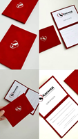 Enveloppe personnalisée A5 en velours gris avec logo argenté pour certificat, bon de réduction d'entreprise, carte cadeau de cérémonie de remise des prix
