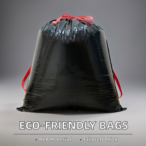 30 שקיות אשפה גלון עם שרוך אדום חזק, סופר חזק, דליפה, גודל מותאם אישית ועובי זמין - Product Image 3