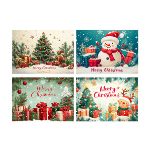 Tarjetas <span class=keywords><strong>de</strong></span> Felicitación Navideñas Impresas Personalizadas al por Mayor, con Diseños Florales para Exhibición en Paredes y para Inserción en Sobres <span class=keywords><strong>de</strong></span> Regalo - Product Image 3