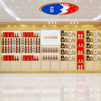 Vitrine en bois massif personnalisée pour la salle d'exposition du centre commercial du marchand de tabac Présentoir de comptoir blanc rouge de luxe à LED pour l'usage du tabac au supermarché