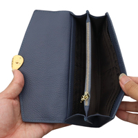 Dompet Wanita Kulit PU Grosir Pabrik, Dompet Wanita Kancing, Tempat Kartu Kulit, Dompet Panjang Kulit