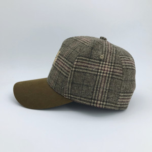 Venta al por mayor de encargo de gran tamaño gorra de béisbol Retro a cuadros sólido poliéster cálido moda Gorras de béisbol <span class=keywords><strong>para</strong></span> el invierno - Product Image 5