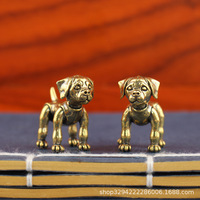 Décoration de bureau Dingtong : Chien robot en laiton, petit objet décoratif en cuivre représentant un chien du zodiaque