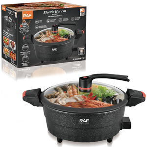 RAF 1300W R.5428M Marmite Électrique 6L 30cm Antiadhésive avec Contrôle par Bouton, Grille de Cuisson Vapeur, Nettoyage Facile - Product Image 4