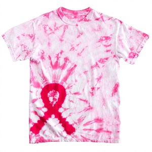 Camiseta de Manga Corta con Cuello Redondo para Hombre, Personalizable al por Mayor, Estilo Tie-Dye, Tallas Grandes, Impresión Serigráfica Frontal, Cómoda y Relajada - Product Image 1