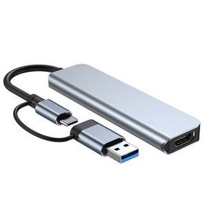5-in-1 aluminium USB-C hub met SD/TF kaartlezer, 3 USB 3.0 poorten voor pc's, laptops, <span class=keywords><strong>MacBook</strong></span> Pro/Air, iMac Pro, Surface tablet pc's - Product Image 6