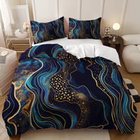 Housse de couette en tissu microfibre vintage imprimé en 3D, écologique, tendance pour la chambre à coucher, vente en gros, ensemble de literie 3 pièces