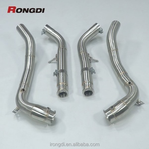 304 Stainless Steel Exhaust Downpipe for 2019+ Mercedes-Benz G63AMG W463A 4.0T Heat Shield Pipe - Product Image 1